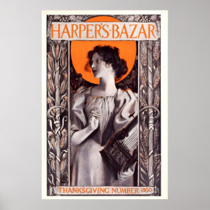 Harper's Bazaar Thanksgiving 1896 POSTER PRINT