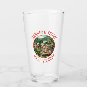 Harpers Ferry West Virginia Distressed Circle Glass