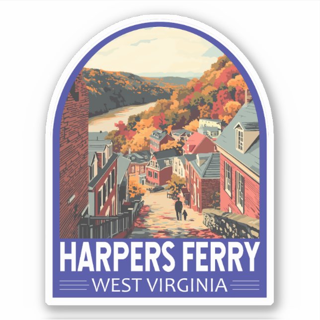 Harpers Ferry West Virginia Travel Art Vintage (Front)