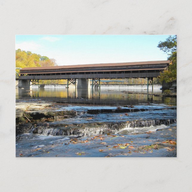 Harpersfield Covered Bridge Ashtabula County Ohio Postcard (Front)