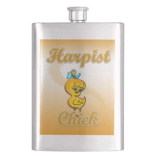 Harpist Chick Hip Flask (Front)