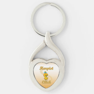 Harpist Chick Key Ring