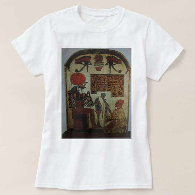 Harpist plays before Horus on the Horizon T-Shirt (Design Front)