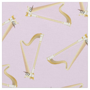 Harps Music Musician Room Decor Purple Fabric