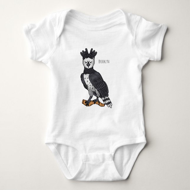 Harpy eagle cartoon illustration  baby bodysuit (Front)