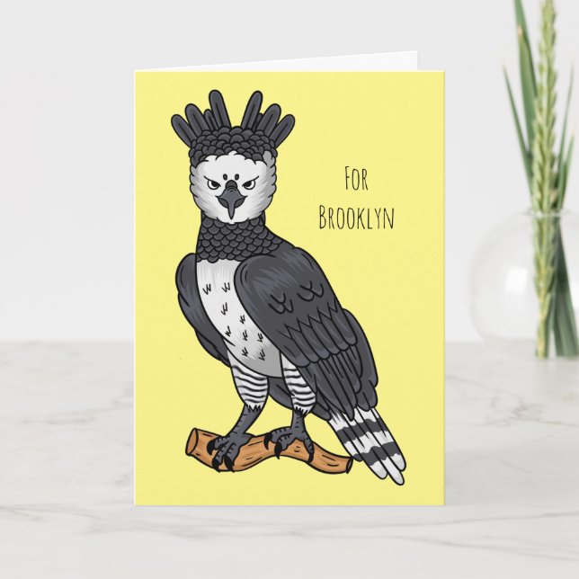 Harpy eagle cartoon illustration  card (Front)