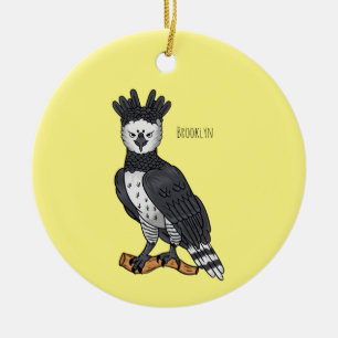 Harpy eagle cartoon illustration ceramic ornament