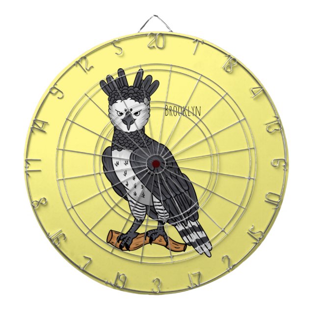 Harpy eagle cartoon illustration dartboard (Front)