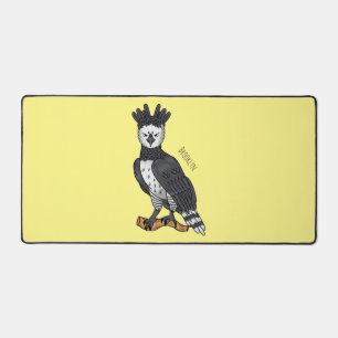 Harpy eagle cartoon illustration desk mat