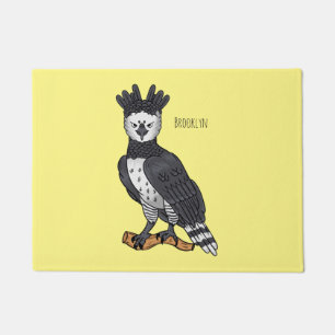 Harpy eagle cartoon illustration doormat