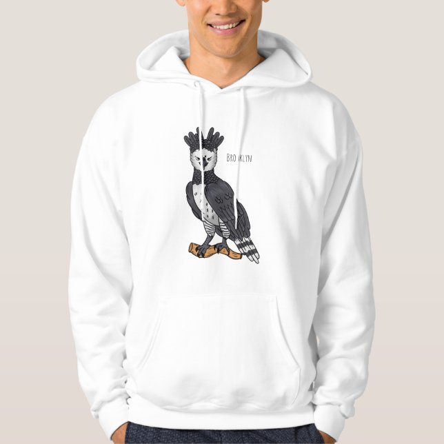 Harpy eagle cartoon illustration  hoodie (Front)