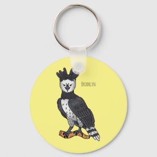 Harpy eagle cartoon illustration  key ring