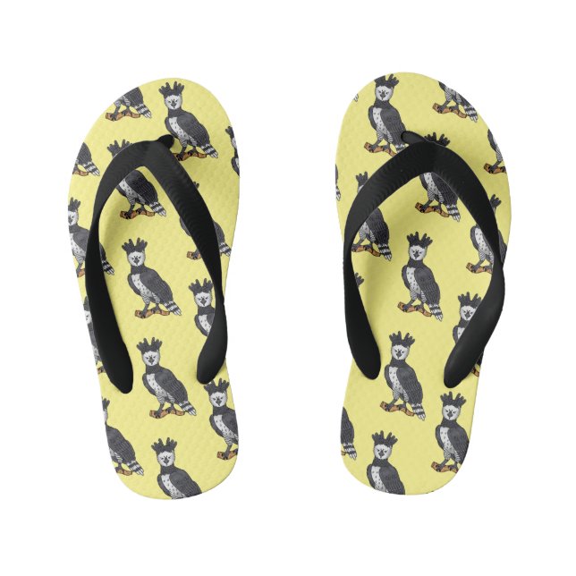 Harpy eagle cartoon illustration  kid's thongs (Footbed)