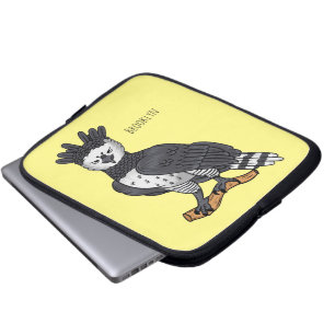 Harpy eagle cartoon illustration laptop sleeve