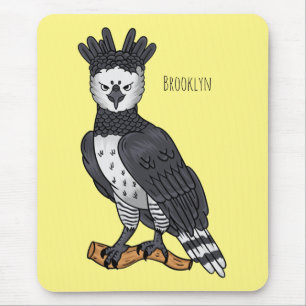 Harpy eagle cartoon illustration mouse pad
