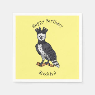 Harpy eagle cartoon illustration napkin