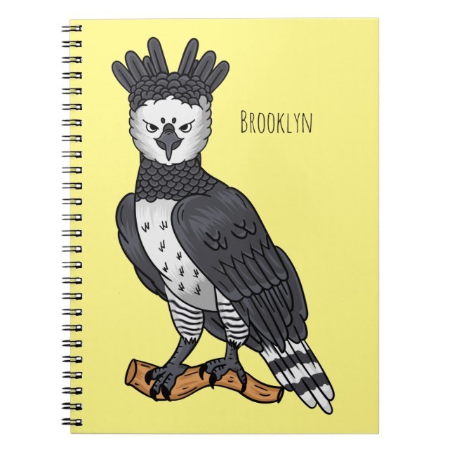 Harpy eagle cartoon illustration notebook (Front)