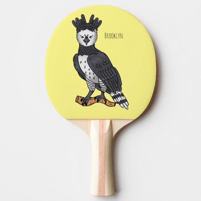Harpy eagle cartoon illustration  ping pong paddle (Front)
