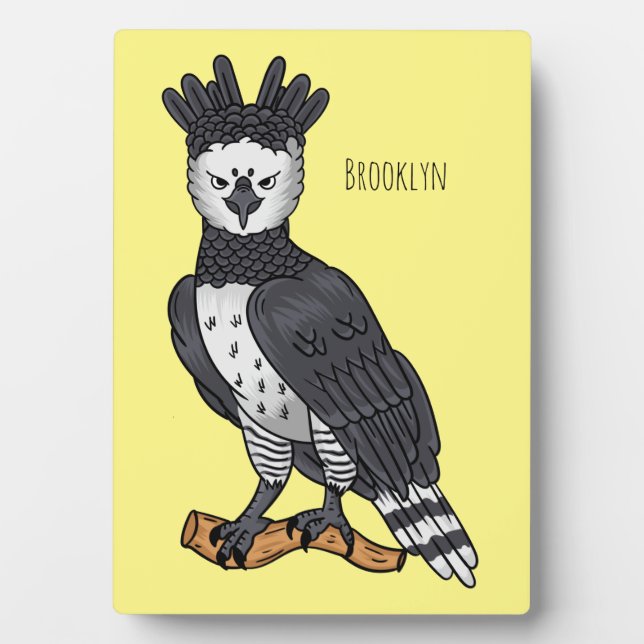 Harpy eagle cartoon illustration  plaque (Front)