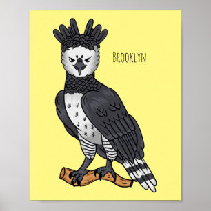 Harpy eagle cartoon illustration  poster