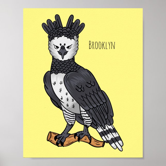 Harpy eagle cartoon illustration  poster (Front)