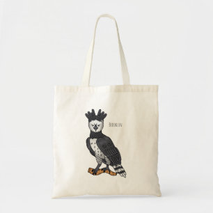 Harpy eagle cartoon illustration  tote bag