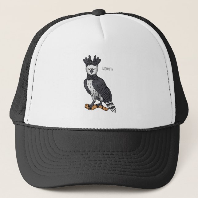 Harpy eagle cartoon illustration   trucker hat (Front)