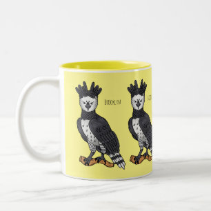 Harpy eagle cartoon illustration Two-Tone coffee mug
