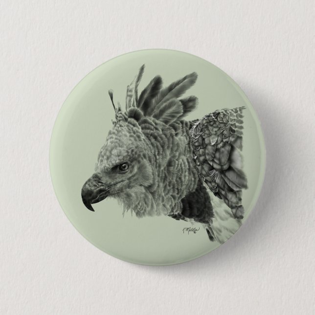 Harpy Eagle Drawing 6 Cm Round Badge (Front)