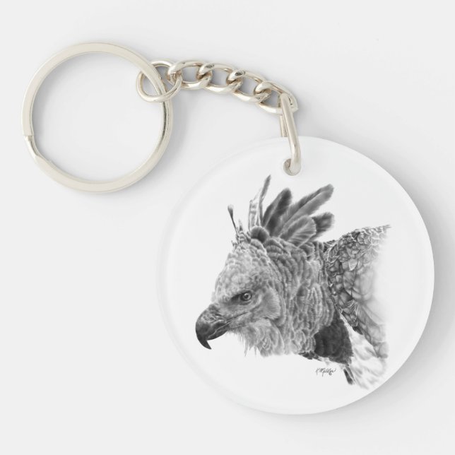 Harpy Eagle Drawing Key Ring (Front)
