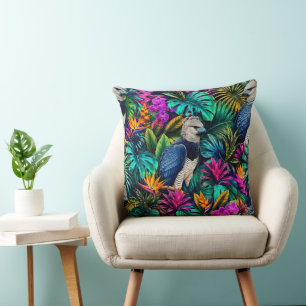 Harpy Eagle Jungle Dreams Seamless Surface Pattern Cushion