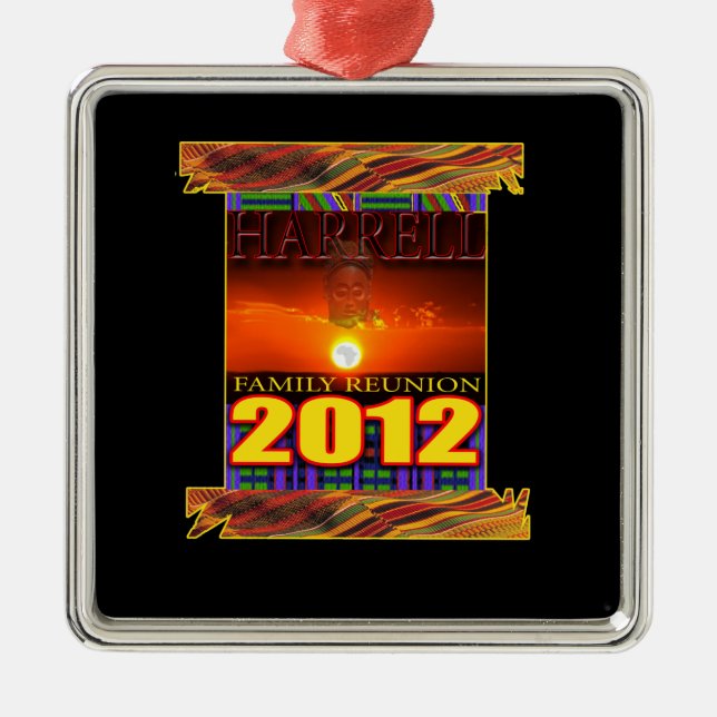 Harrell family reunion necklace metal ornament (Front)