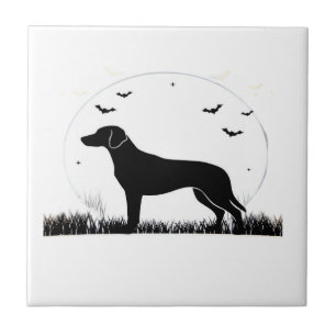 Harrier Dog � Halloween Moon Silhouette Classic T- Ceramic Tile