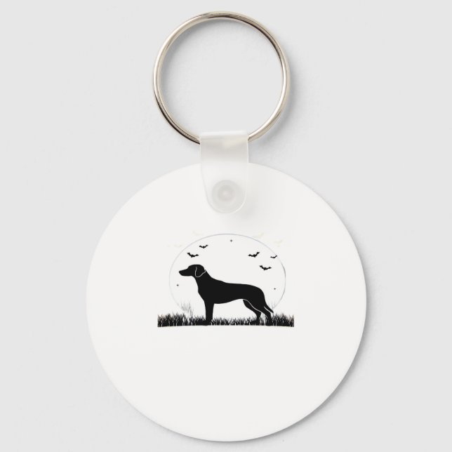 Harrier Dog � Halloween Moon Silhouette Classic T- Key Ring (Front)
