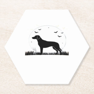 Harrier Dog � Halloween Moon Silhouette Classic T- Paper Coaster