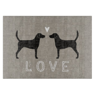 Harrier Dog Silhouettes Love Cutting Board
