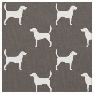 Harrier Dog Silhouettes Pattern Fabric