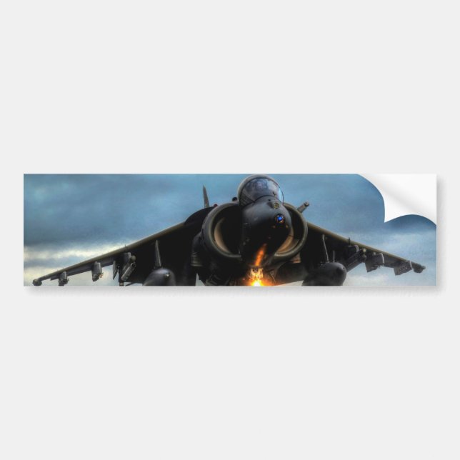 Harrier Fighter Jet Bumper Sticker (Front)