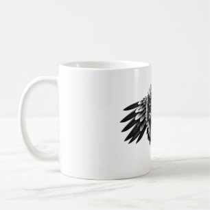 Harrier Hawk Head Black & White T-Shirt Coffee Mug