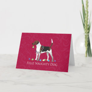 Harrier or Beagle Dog Christmas Card Design