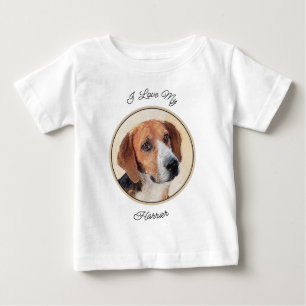 Harrier Painting - Cute Original Dog Art Baby T-Shirt
