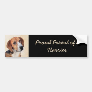 Harrier Painting - Cute Original Dog Art Bumper Sticker