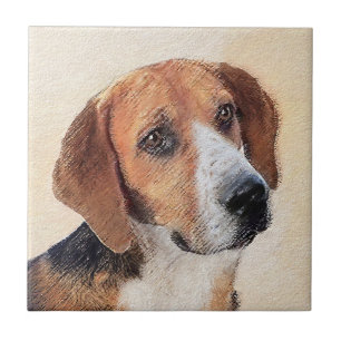 Harrier Painting - Cute Original Dog Art Ceramic Tile