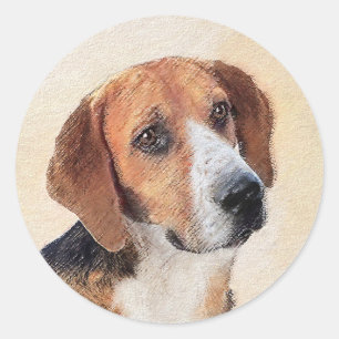 Harrier Painting - Cute Original Dog Art Classic Round Sticker