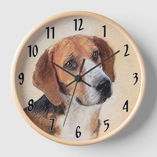 Harrier Painting - Cute Original Dog Art Clock (Front)