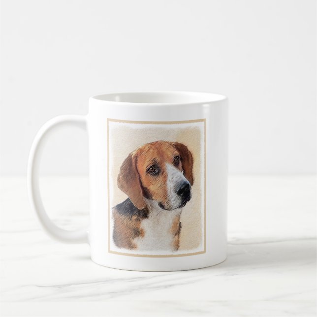 Harrier Painting - Cute Original Dog Art Coffee Mug (Left)