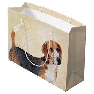Harrier Painting - Cute Original Dog Art Large Gift Bag