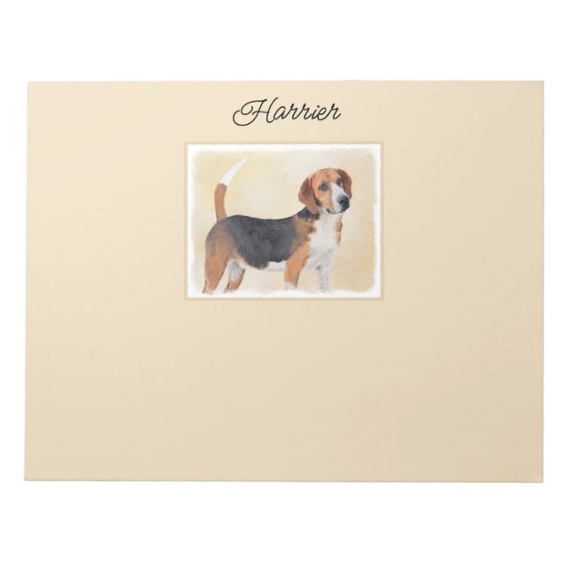 Harrier Painting - Cute Original Dog Art Notepad (Front)