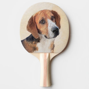 Harrier Painting - Cute Original Dog Art Ping Pong Paddle
