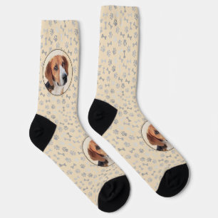 Harrier Painting - Cute Original Dog Art Socks